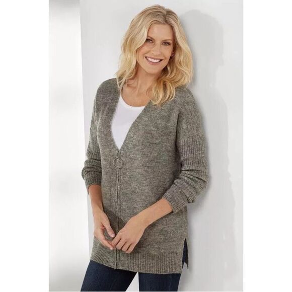 Soft Surroundings Sweater Half Zip Wool Blend Medium NWT - Picture 1 of 5